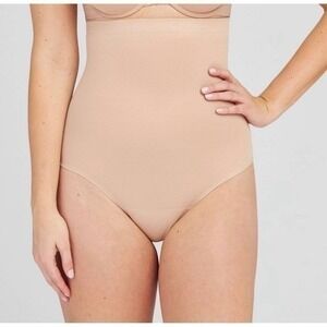 Assets by SPANX Flawless Finish High Waist Shaping Thong Beige Size Large